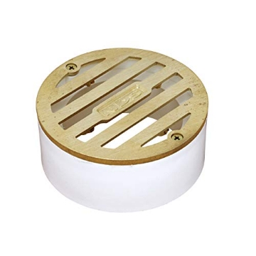Picture of Nds 909B NDS 909B*, 3-Inch Round Grate with Collar, Connects to 2-Inch Drain Pipe and 3-Inch Drain Fittings, for Small Lawns, Landscaping and Patios, White Plastic and Satin Brass (EA)