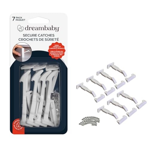 Picture of Dreambaby L1404A Dreambaby Secure Latches for Drawers and Cabinets, 7 Pack, Child Proofing Baby Safety Locks for Inside Drawer (EA)