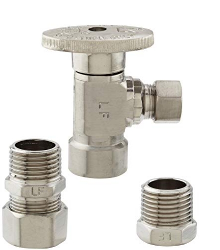 Picture of THE KEENEY MANUFACTURING COMPANY 2048ABNLF Plumb Pak K2048ABNLF Quarter Turn Angle Valve, Brushed Nickel (EA)