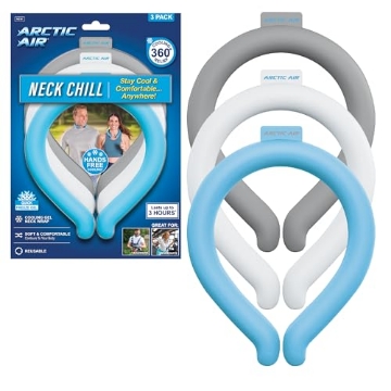 Picture of ARCTIC AIR AANC3-MC12/4 Arctic Air Neck Chill, Neck Cooling Tube, Hands Free Cooling, Quick Freeze Gel, Wearable Body Coolers for Hot Weather, Reusable, Adjustable Fit, 3 Pack (EA)