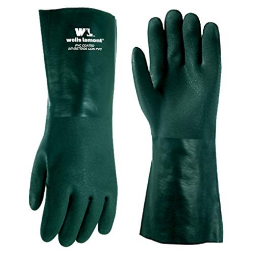 Picture of WELLS LAMONT 167L Wells Lamont Heavy Duty 14” PVC Coated Work Gloves | Chemical & Liquid Resistant, Cotton Lined | Men's Large (167L) (EA)