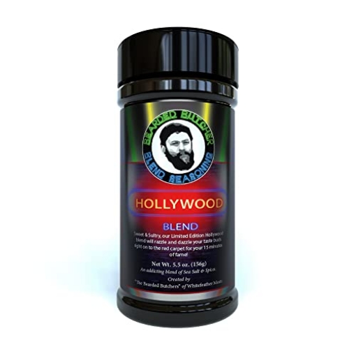 Picture of WHITEFEATHER MEATS LLC BB-0010 Bearded Butchers Hollywood Blend Seasoning, 5.5 oz Shaker – Sweet & Sultry with Cane Sugar & Molasses, Perfect for Pork Ribs, Pulled Pork, Brisket, Chicken – No MSG, Gluten-Free (EA)