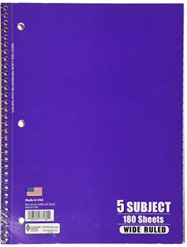 Picture of Mead 05680 Mead 8 in. W x 10-1/2 in. L Wide Ruled Spiral Notebook (PK-12-EA)