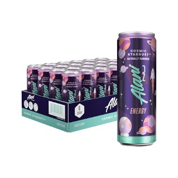 Picture of ALANINU 810030510024 Alani Nu COSMIC STARDUST, Sugar Free, Low Calorie Energy Drinks, 200mg Caffeine, Biotin, B Vitamins, Zero Sugar, 10 Calories, 12 Fl Oz Cans, 24 Pack (PK-24-EA)