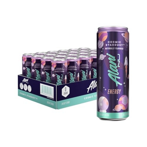 Picture of ALANINU 810030510024 Alani Nu COSMIC STARDUST, Sugar Free, Low Calorie Energy Drinks, 200mg Caffeine, Biotin, B Vitamins, Zero Sugar, 10 Calories, 12 Fl Oz Cans, 24 Pack (PK-24-EA)