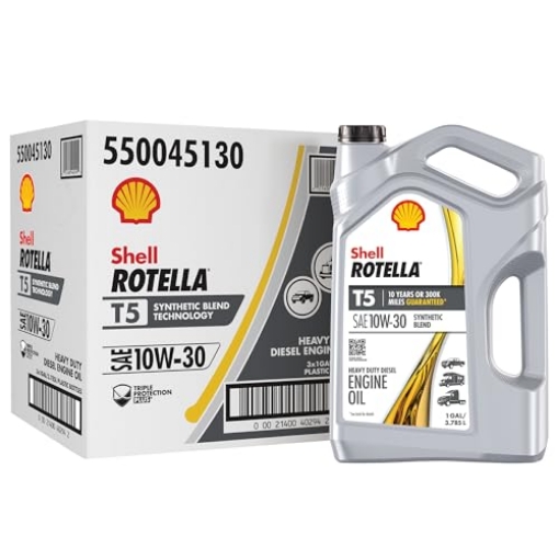 Picture of PENNZOIL 550045130 Shell Rotella T5 Synthetic Blend 10W-30 Motor Oil, 1 Gallon (3 Pack) (PK-3-EA)