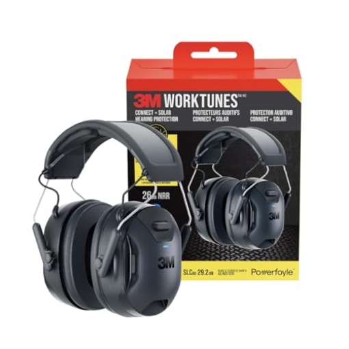 Picture of 3M 90573-DC 3M WorkTunes Connect + Solar Wireless Hearing Protector with Bluetooth Technology, Bluetooth Hearing Protection with a 26 dB Noise Reduction Rating (EA)