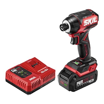 Picture of Skil ID6739B-10 Skil PWR CORE 20 Brushless 20V 1/4" Hex Compact Impact Driver Kit with 3-Speed & Halo Light & One-Handed Collet Including 2.0Ah Battery and Charger- ID6739B-10 (EA)