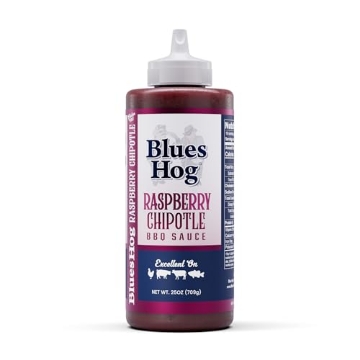 Picture of BLUES HOG LLC 70510 Blues Hog Raspberry Chipotle Barbeque Sauce, Gourmet Fruit Infused BBQ Sauce, Gluten-Free, All-Natural, Made in the USA, 25 oz (EA)