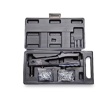 Picture of ARROW FASTENER CO LLC RL100K Arrow RL100K Rivet Tool Kit, Manual Riveter Set for Metal, Fabric, Leather, and Auto Repair, uses 1/8-Inch and 3/16-Inch Rivets, Includes Storage Case and 50 Rivets (EA)