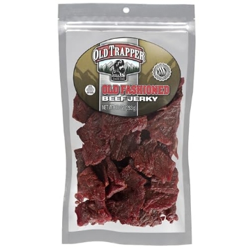 Picture of OLD TRAPPER SMOKED PRODUCTS INC 22112T Old Trapper Beef Jerky, Old-Fashioned 10-Ounce Bag, Tender Meat Snacks for Lunches or Between Meals, 11 Grams of Protein, Zero Grams of Fat, and 70 Calories per Ounce (Pack of One) (EA)