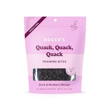 Picture of Bocce's Bakery BCB-A30103 Bocce's Bakery Quack, Quack, Quack Training Treats for Dogs, Wheat-Free Dog Treats, Made with Real Ingredients, Baked in The USA, All-Natural & Low Calorie Training Bites, Duck & Blueberry, 6 oz (EA)