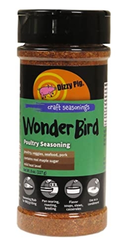 Picture of DIZZY PIG LLC DP-WB-8 Dizzy Pig Wonder Bird Poultry Seasoning Rub (8oz Shaker) - Seasons 30+lbs of Food - Hand Made in the USA - MSG Free, Gluten Free (EA)