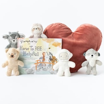 Picture of SLUMBERKINS INC BBB-PLW-HEART Slumberkins How to Bee Helpful Pillow Set - Includes Heart Pillow, 5 Caring Crew Minis: Honey Bear, Ibex, Otter, Sloth and Yeti Mini Plushes and How to Bee Helpful Hardcover Book (EA)