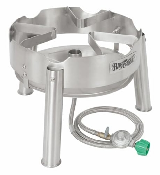 Picture of Bayou Classic SS1 Bayou Classic SS1 16-in Stainless Single Jet Cooker Features 12.5-in Tall Welded Frame 10-psi Pre-Set Regulator w/ 60-in Stainless Braided Hose (EA)