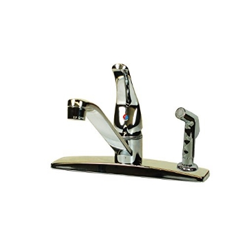 Picture of AMERICAN BRASS MANUFACTURING INC SL801F-3 Empire Faucets SL801F-3 3-Hole Metallic Single Lever Kitchen Faucet with D-Spout Blade Handle & Sprayer - Chrome (EA)