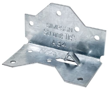 Picture of SIMPSON STRONG-TIE A34Z Simpson Strong-Tie A34Z 1-7/16 in. x 2-1/2in. ZMAX Galvanized Framing Angle (EA)