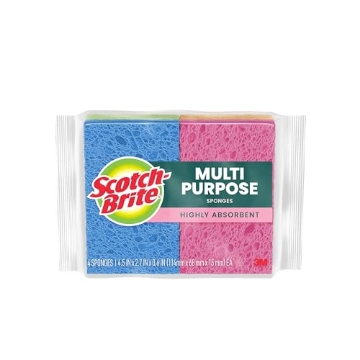 Picture of Scotch-Brite 7274-FD Scotch-Brite Multi-Purpose Sponges, Highly Absorbent Dish Sponge for Cleaning of Non-Stick Cookware, Showers, and Coolers, 40 Kitchen Sponges (CT-10-PK-4-EA)