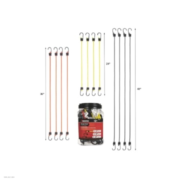 Picture of Keeper 06327 Keeper - Assorted Steel Core Bungee Cords in Multiple Colors, 12 Pack - 8”, 10”, 24", 36”, and 48” (EA)