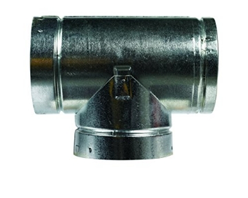 Picture of Selkirk 186100 Selkirk 6 in. x 6 in. x 6 in. Aluminum/Galvanized Steel Stove Pipe TeeTee CapFlow TeeChimney Pipe TeeStove Vent TeeStandard Gas Vent Tee (PK-2-EA)
