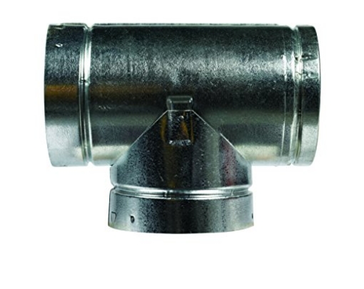 Picture of Selkirk 186100 Selkirk 6 in. x 6 in. x 6 in. Aluminum/Galvanized Steel Stove Pipe TeeTee CapFlow TeeChimney Pipe TeeStove Vent TeeStandard Gas Vent Tee (PK-2-EA)
