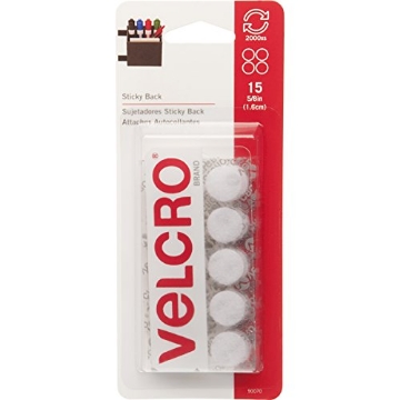 Picture of VEK 90070 Velcro 90070 Brand Sticky Back Fasteners, 5/8" Diameter, White (Pack of 6) (PK-6-BX)