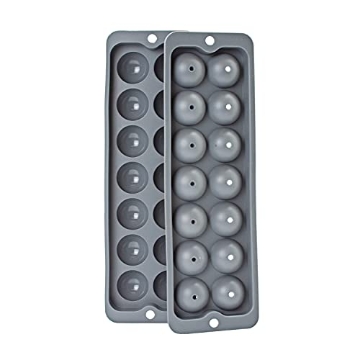 Picture of BARY3 BAR-0766 BAR BEER WINE SPIRITS 3 barY3 Grey Silicone Ball ICE Tray (14 Ball) (EA)