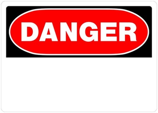 Picture of HILLMAN 842052 Hillman Group 842052 10 x 14 in. White Aluminum Danger Blank Sign - 6 Piece6 (PK-6-EA)
