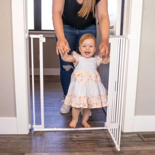 Picture of NORTH STATES 5502 Toddleroo by North States - StepSafe Auto Close Baby Gate: Adjustable Safety Gate for Kids - 29 to 38 Inches Wide - 30 Inches Tall - White (EA)