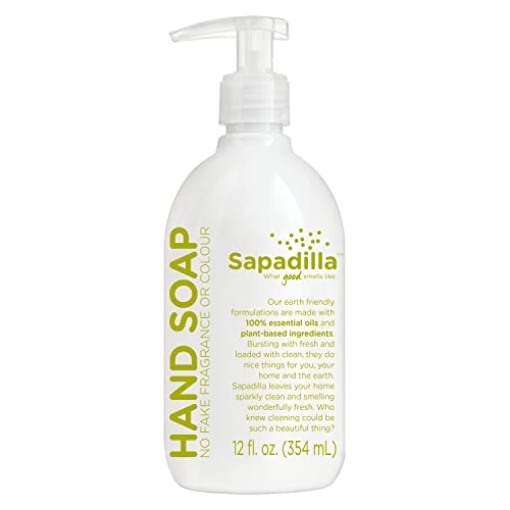 Picture of SAPADILLA 1812513 Sapadilla Liquid Hand Soap - Rosemary + Peppermint - Made with 100% Pure Essential Oil Blends, Cleansing & Moisturizing, Aromatic & Fragrant Hand Soap, Plant Based, Biodegradable, 12 Ounce (Pack of 1) (PK-6-EA)