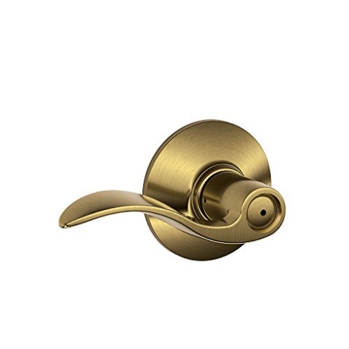 Picture of Ingersoll Rand F40ACC609 Schlage F40 ACC 609 Accent Door Lever, Bed & Bath Privacy Lock, Antique Brass (EA)