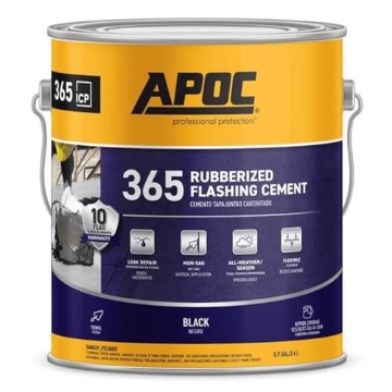 Picture of GARDNER PET GROUP AP-3651 APOC 365 Eterna-Flash All Weather Rubberized Flashing & Roof Cement, 1 Gallon, Repair Splits, Seams, Cracks and Holes, Seal Chimneys, Vent Pipes, Downspouts & More (PK-4-EA)