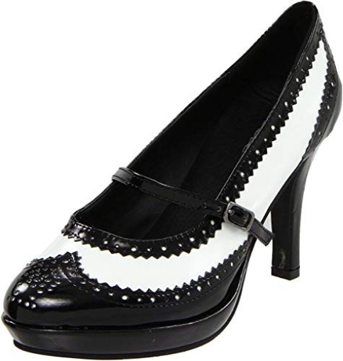 Picture of ELLIE SHOES HA69F8 Ellie Shoes Women's Flapper Pumps - Gangster Maid Costume Heels, Black White, 8 (EA)