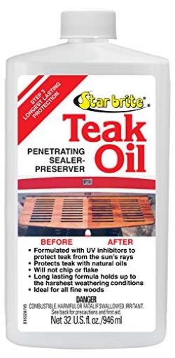 Picture of Star Micronics, Inc 81632 STAR BRITE Teak Oil - Long Lasting, Penetrating, Sealer & Preserver With UV Inhibitors - Marine Grade for the Harshest Weather Conditions 32 OZ (081632) (EA)