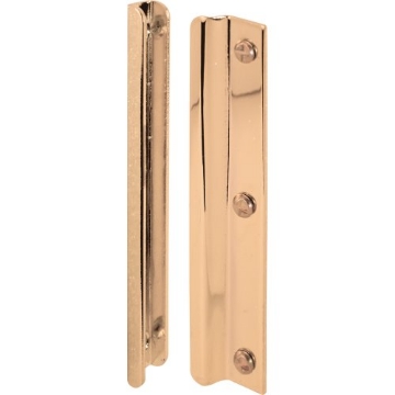 Picture of Prime U 9512 Prime-Line U 9512Brass Single Bore Hole Lock and Door Reinforcement Plate for 1-3/4 in. Thick Doors, Brass Finish (Single Pack), 6 in. (EA)