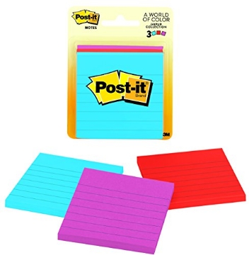 Picture of Post-it 6301 Post it 6301-B 3" X 3" 50 Sheet Lined Ultra Colors Post-It Notes (EA)