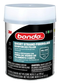 Picture of 3M SS-PT-ES 3M Bondo Short Strand Fiberglass Reinforced Filler 1.37 LB (621 g) with Bondo Cream Hardener 0.5 oz (14g), Repair Holes Up To 0.5 IN, Waterproof (SS-PT-ES) (EA)