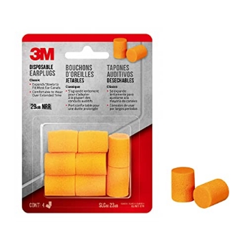 Picture of 3M 90580H4-C 3M Disposable Classic Earplug, Noise Reduction Rating (NRR)29 dB, 4-Pair, 1-Pack, Orange (EA)