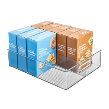 Picture of IDESIGN 70066 iDesign Divided Storage Bin with Handle for Pantry, Fridge, or Freezer, Clear, Made in USA (EA)