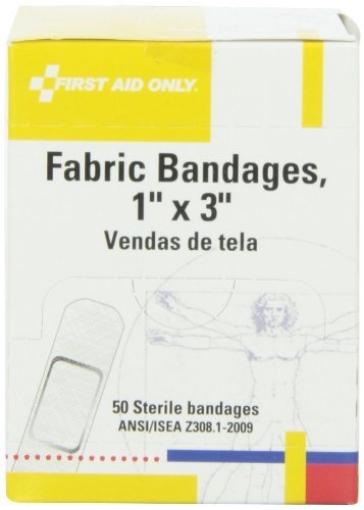 Picture of Acme Sponge & Chamois Co Inc G121 FABRIC BANDAGE 1"X3"BX50 by FIRST AID ONLY MfrPartNo G-121 (BX-50-EA)