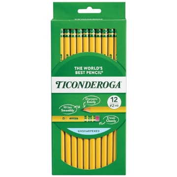 Picture of Ticonderoga 13812 Ticonderoga Wood-Cased Pencils, Unsharpened, 2 HB Soft, Yellow, 12 Count (EA)