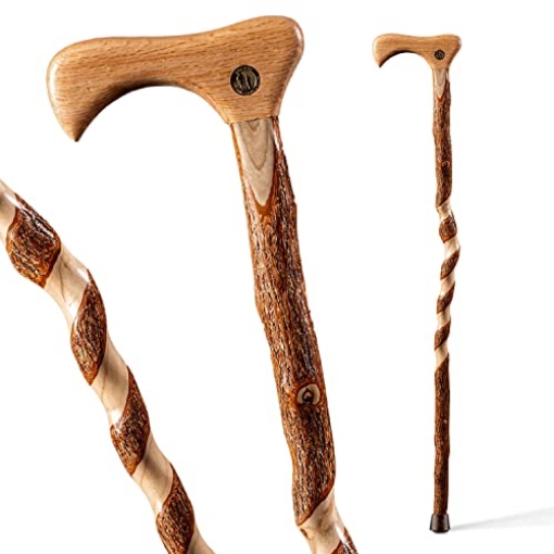 Picture of DMS HOLDINGS INC. 502-3000-0269 Brazos Rustic Wood Walking Cane, Twisted Sassafras, Traditional Style Handle, for Men & Women, Made in the USA, 37" (EA)