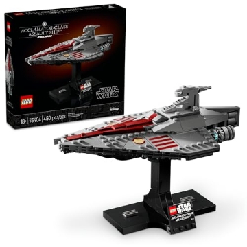 Picture of Lego 75404 LEGO Star Wars: Attack of The Clones Acclamator-Class Assault Ship Building Set for Adults - Star Wars Collectible Set with Display Stand - Iconic Star Wars Ship Building Kit - 75404 (EA)