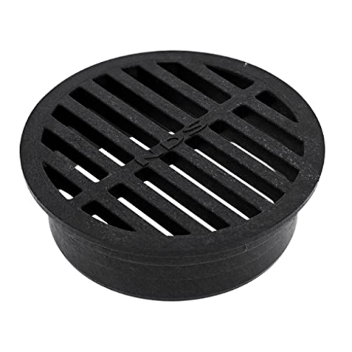Picture of Nds 11 NDS 11, 4 in. Round Grate Drain Cover, Connects to 4 Inch Drain Pipes & Fittings, for Small Lawns, Landscaping and Patios, Black Plastic (EA)