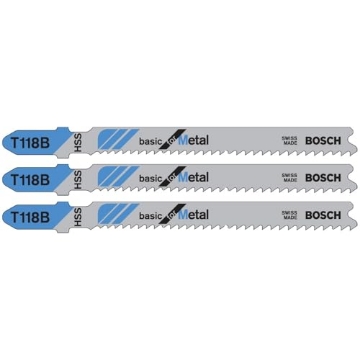 Picture of BOSCH SECURITY SYSTEMS, INC T118B3 Bosch T118B3 3 pc. 3-5/8 in. 11-14 TPI Basic for Metal T-Shank Jig Saw Blades (EA)