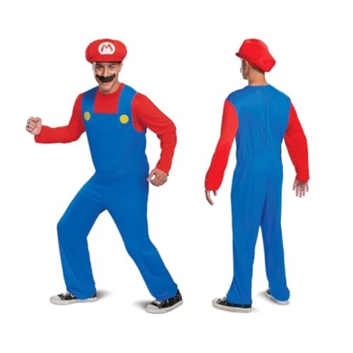 Picture of Disguise DG108459D Disguise Super Mario Bros. Mario Costume, Official Licensed Super Mario Bros. for Adults, X-Large (42-46) (EA)