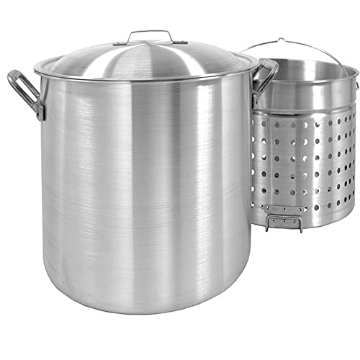 Picture of Bayou Classic 1000 Bayou Classic 1000 Handcrafted 100-qt Aluminum Bayou Boiler Features Heavy-Duty Riveted Handles Reinforced Boiling Basket w/Helper Handle Made w/Heavy Gauge Aluminum (EA)