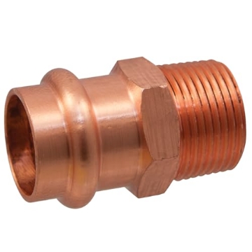 Picture of NIBCO INC 9030750PCU NIBCO Fig No PC604, 1/2 in. x 3/4 in. Copper Adapter Press x Male Threaded, Leak Detect (EA)