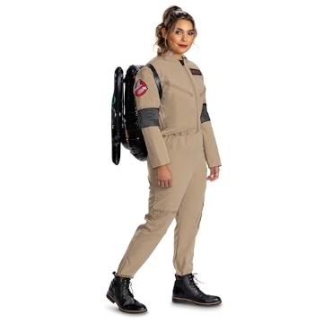 Picture of Disguise DG164299SM Disguise Ghostbusters Costume for Adults, Official Ghostbusters Frozen Empire Movie Costume Jumpsuit and Blow Up Proton Pack, Size S/M (EA)