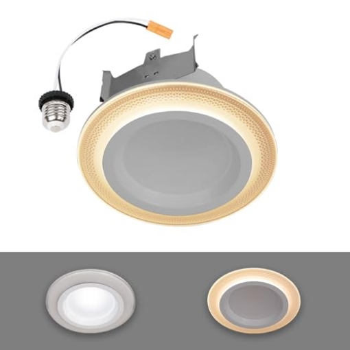 Picture of HALO RLNL4079FSD2W1E HALO RL Night Light 4 inch Recessed LED Trim, Retrofit Module 700 Lumens, Selectable CCT 2700K, 3000K, 3500K, 4000K, 5000K with Dim to Warm (EA)